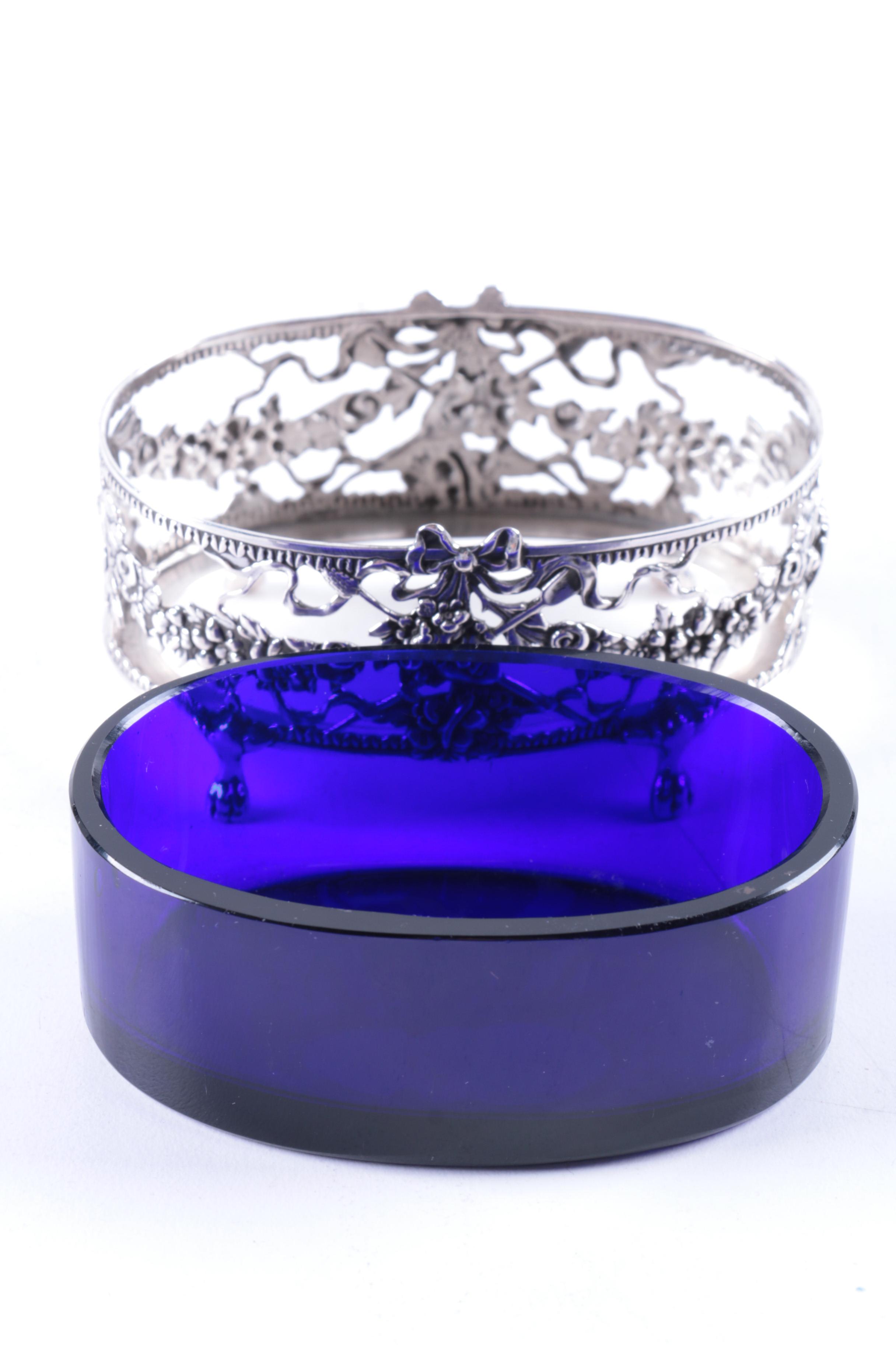 Openwork German 870 Silver and Reticulated Sterling Silver Salt Cellars