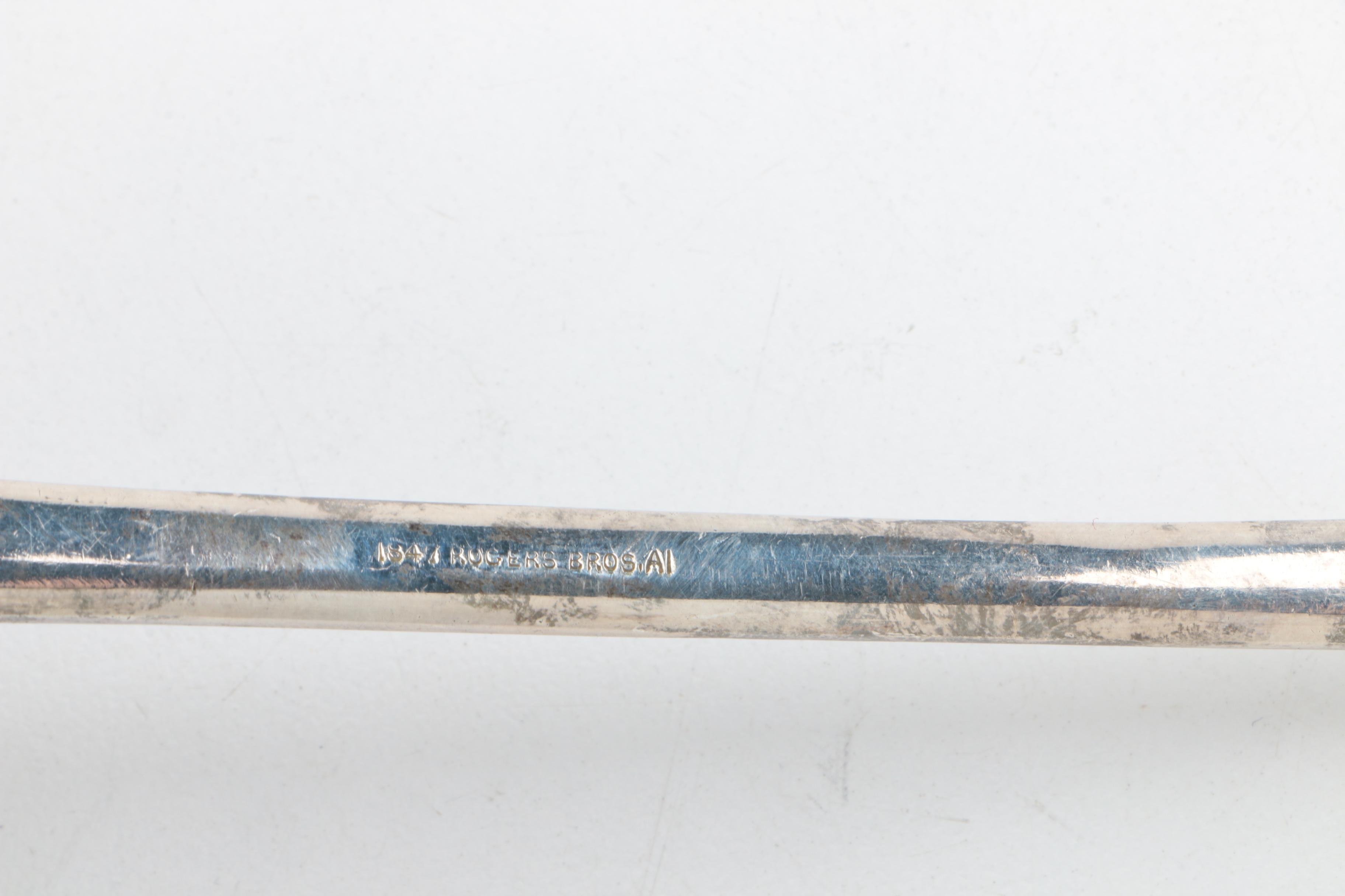 King Edward "Holiday" Silver Plate Soup Spoons with Ornate Serving Utensils