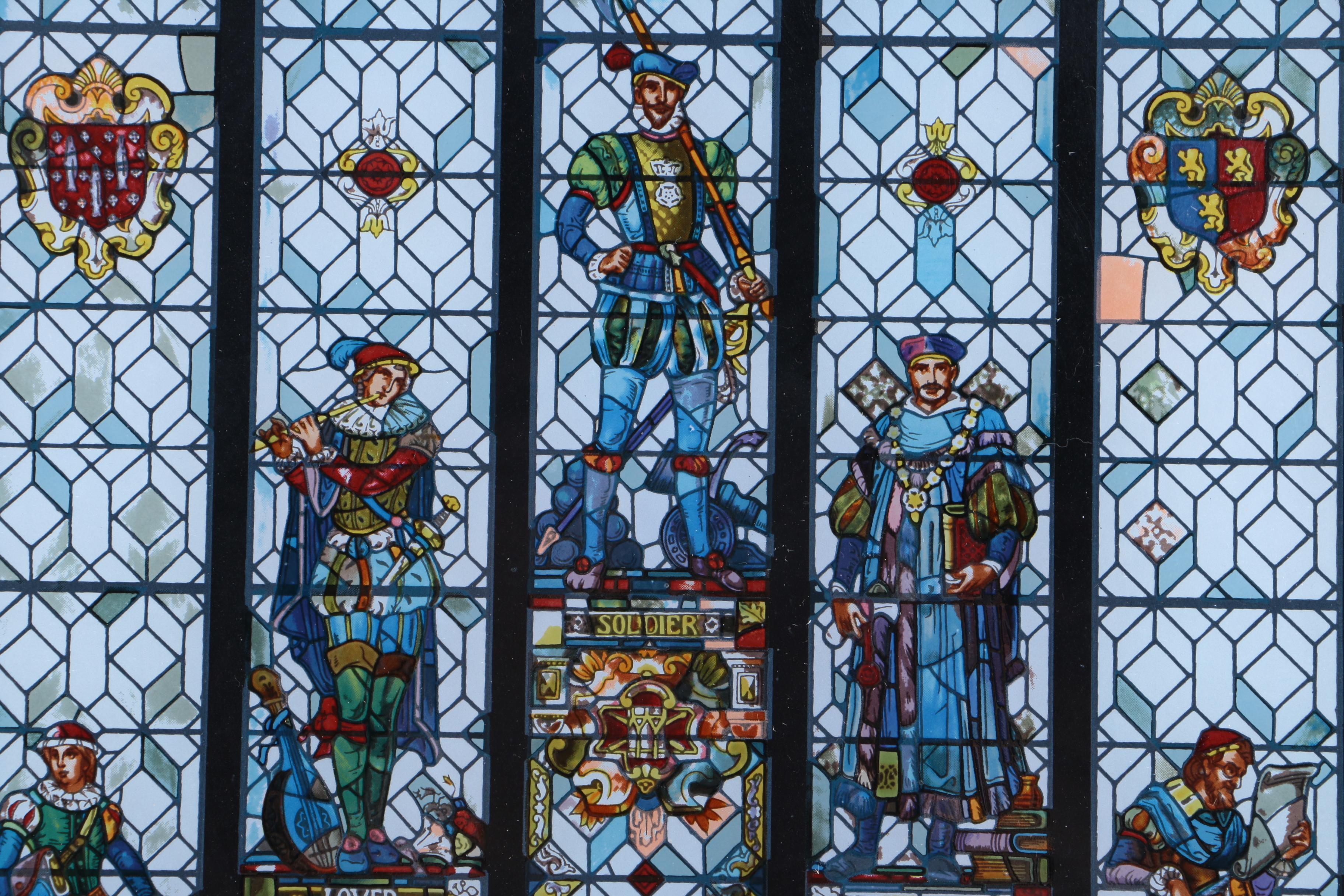 Stained Glass Tableau "The Seven Stages of Man" After Nicola d'Ascenzo