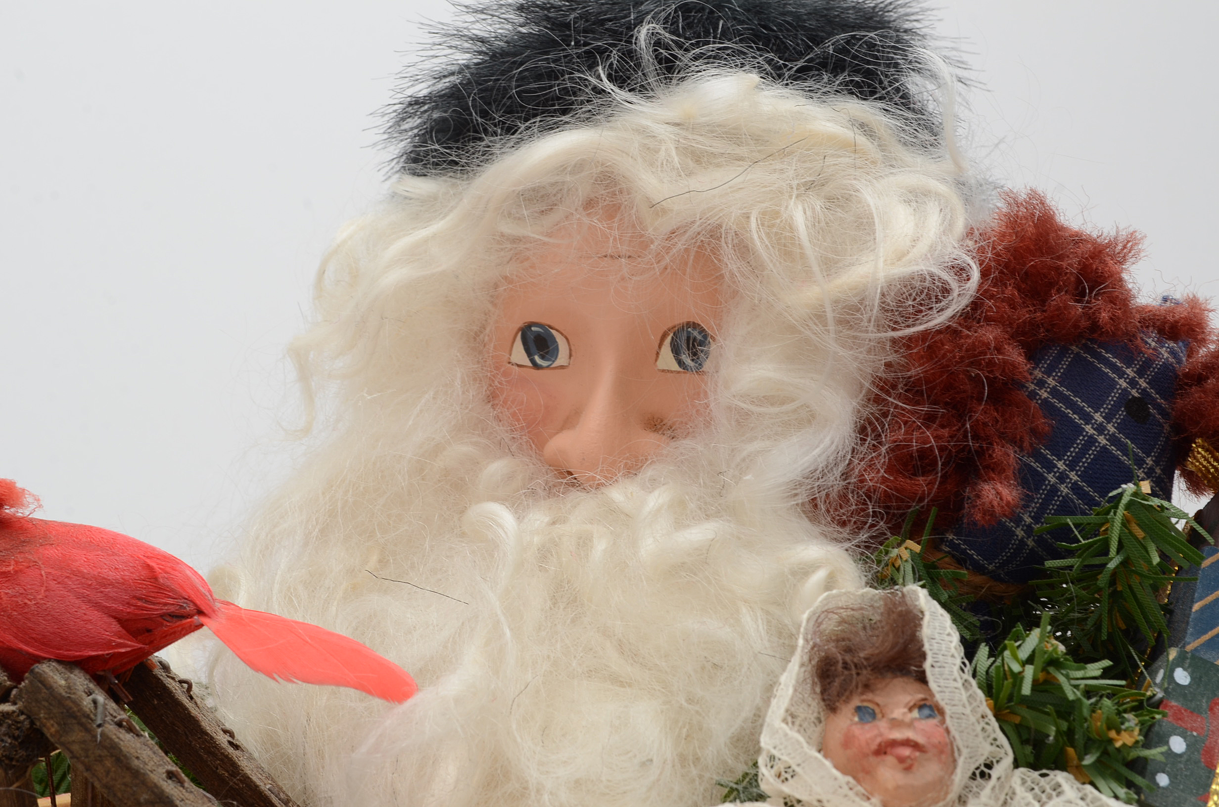 Hand Crafted Christmas Santa with Red Bird