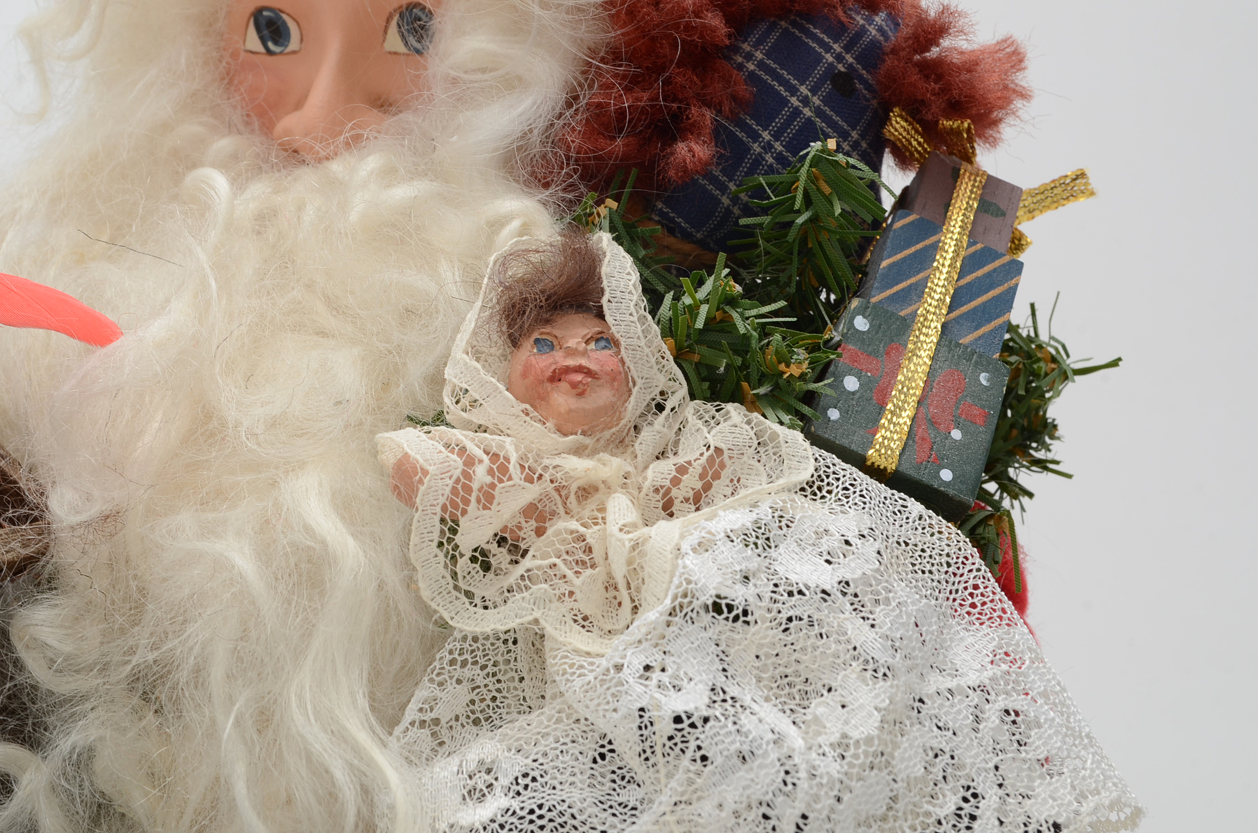 Hand Crafted Christmas Santa with Red Bird