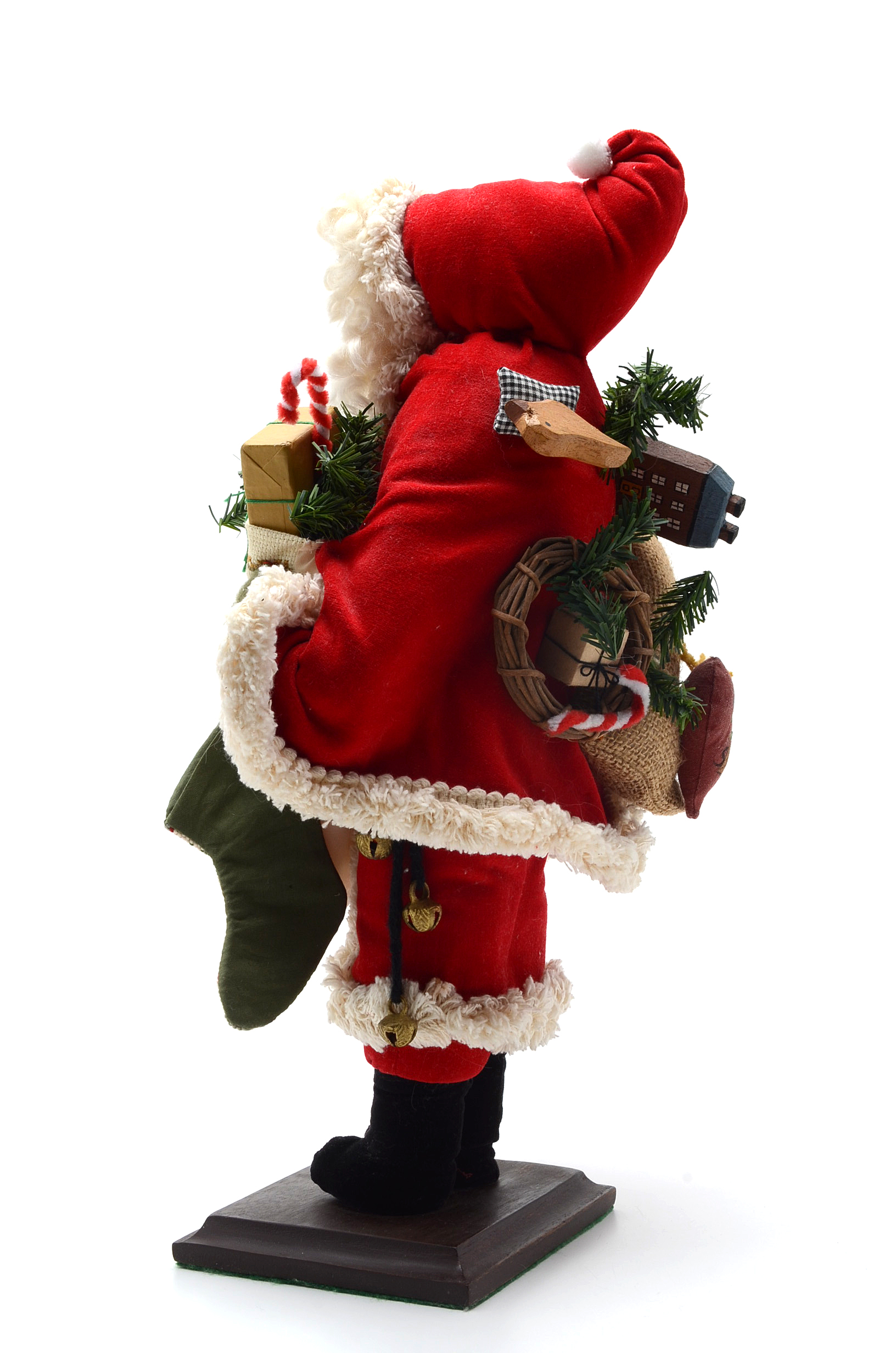 Hand Crafted Santa Figure with Needlepoint Stocking