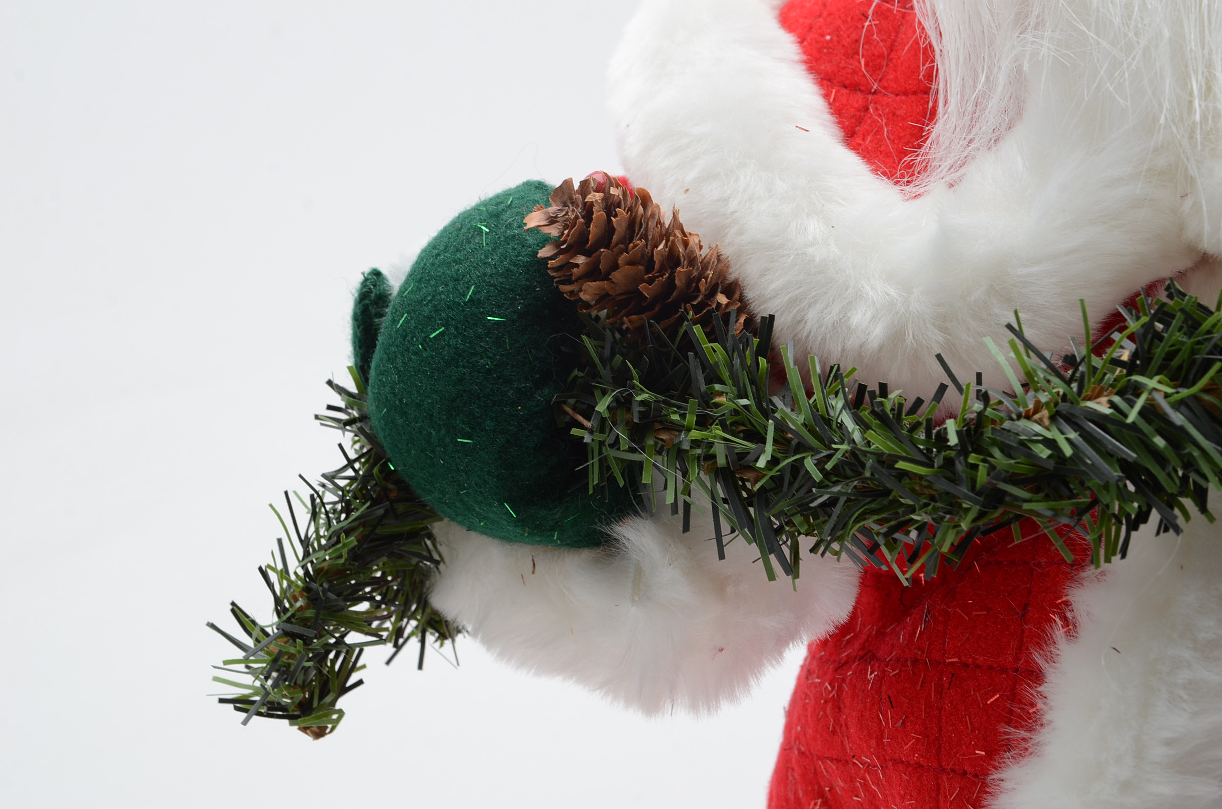 Large "Annalee" Santa Figure with Pine Cone Garland