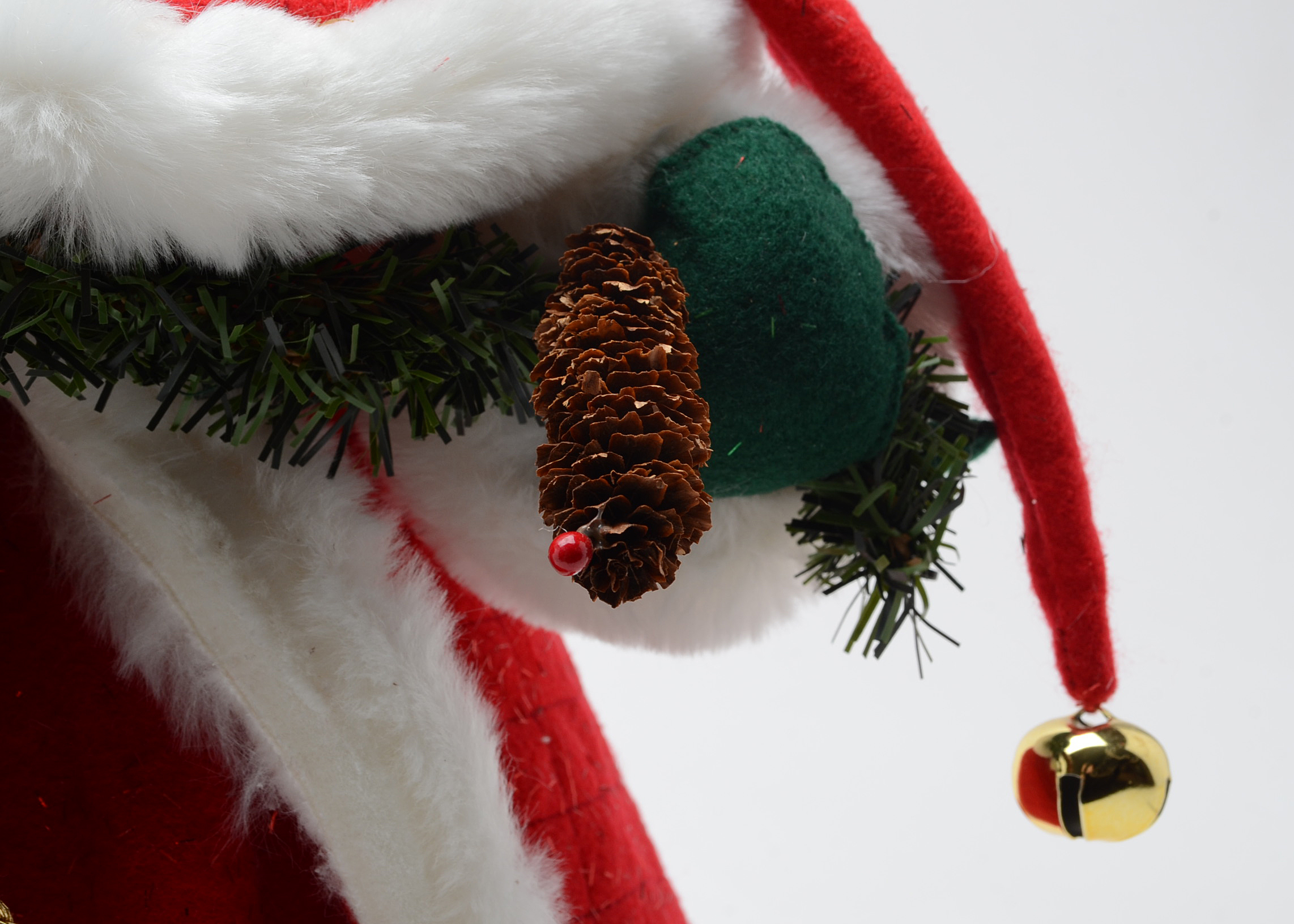 Large "Annalee" Santa Figure with Pine Cone Garland