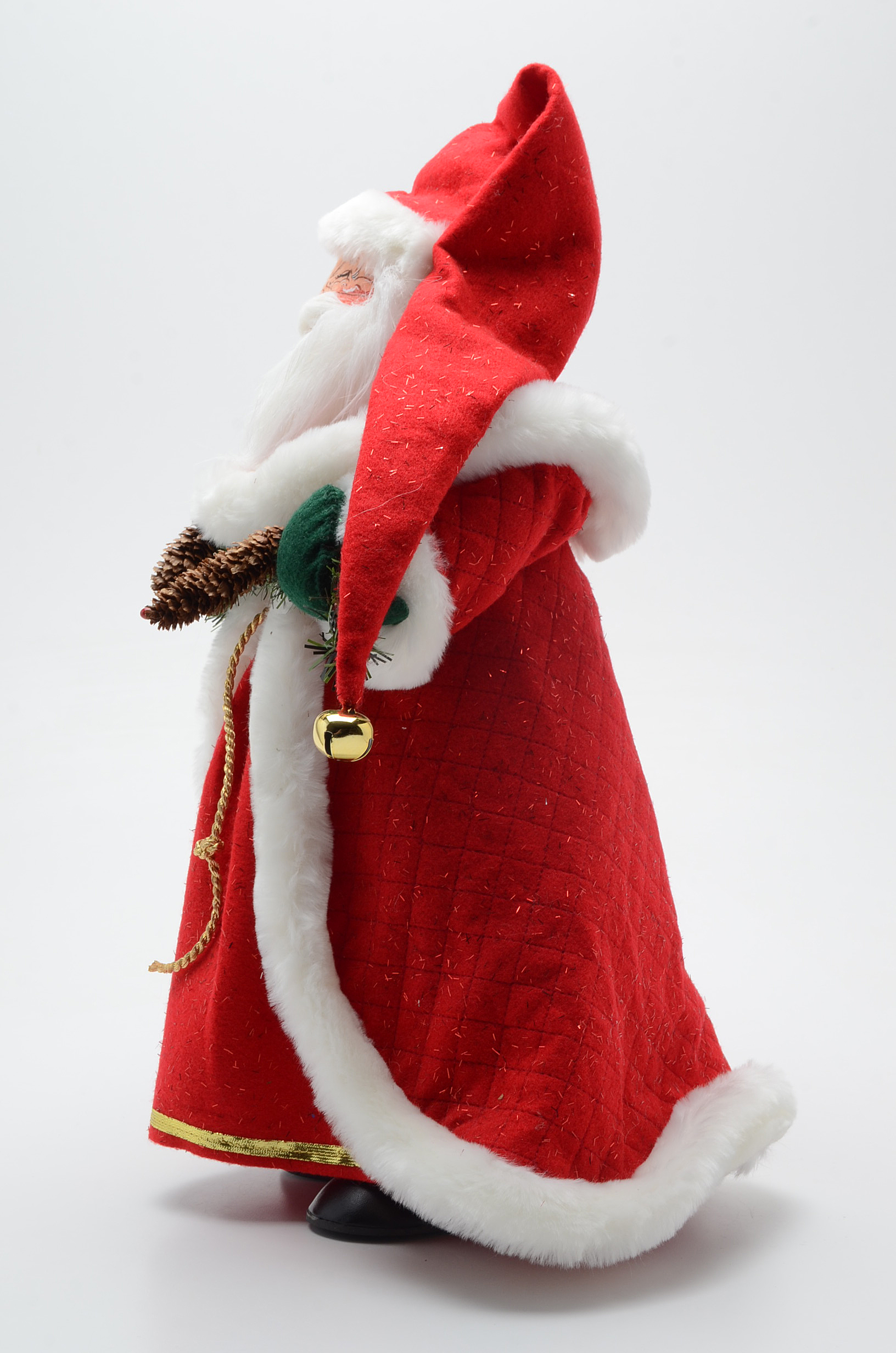 Large "Annalee" Santa Figure with Pine Cone Garland