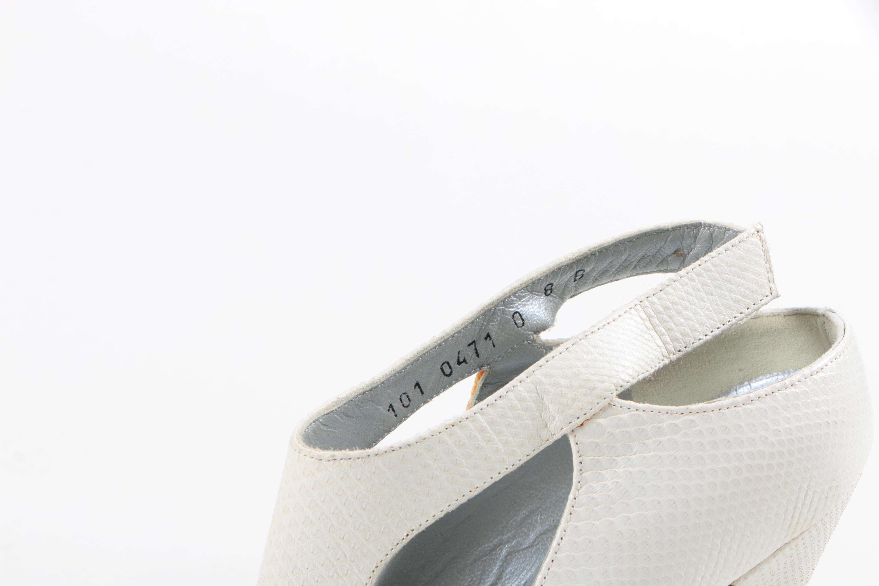 Gucci White Lizard Skin Booties