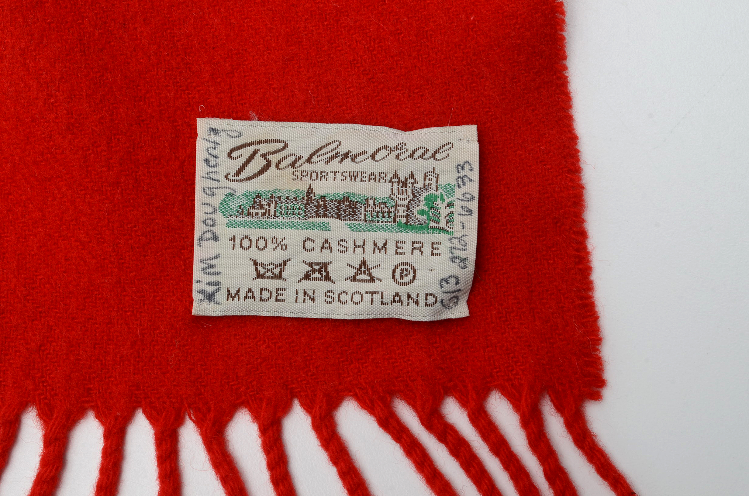 Burberry Cashmere Plaid Muffler and Red Cashmere Scarf