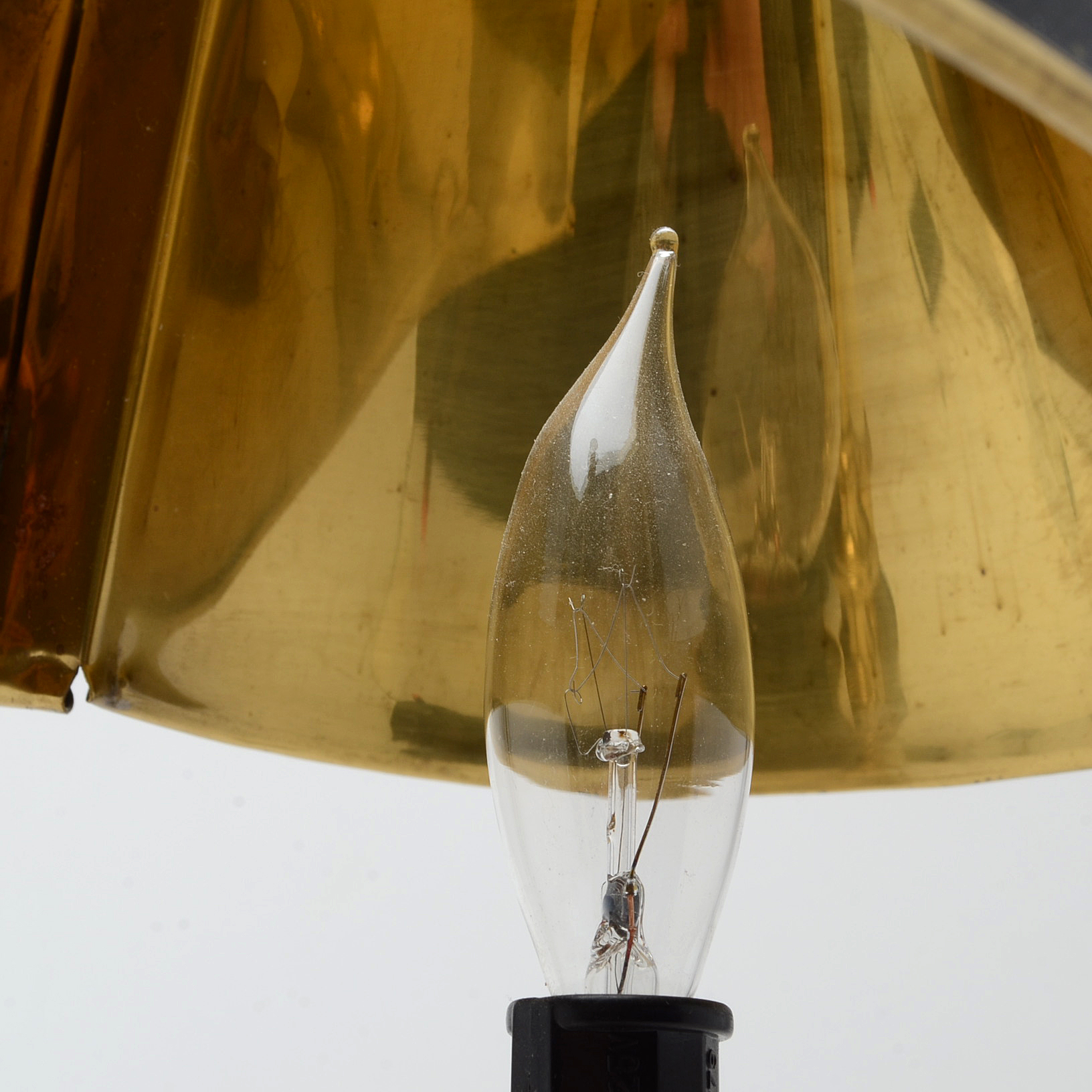 Brass Bouillotte Table Lamp with Black Metal Shade