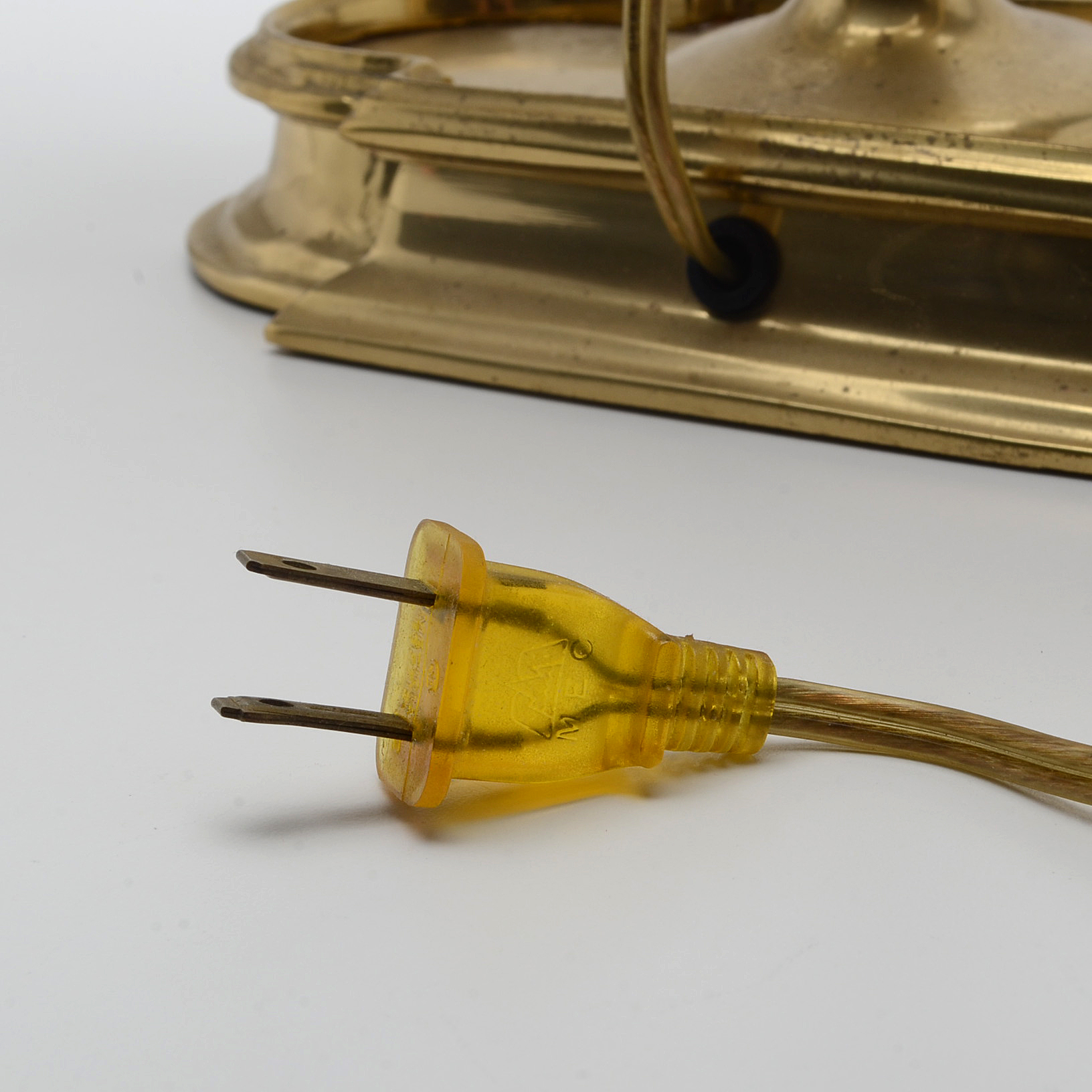 Brass Bouillotte Table Lamp with Black Metal Shade