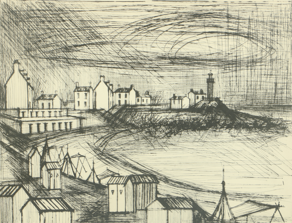 Bernard Buffet Signed Limited Edition Drypoint Etching on Paper "Cabanas"