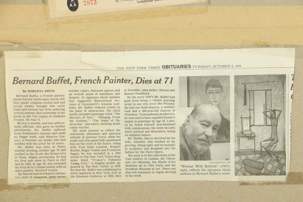 Bernard Buffet Signed Limited Edition Drypoint Etching on Paper "Cabanas"