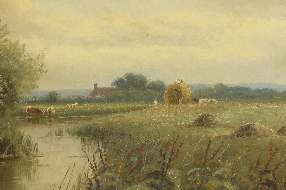 J. Kinard Oil Painting on Canvas Pastoral Landscape