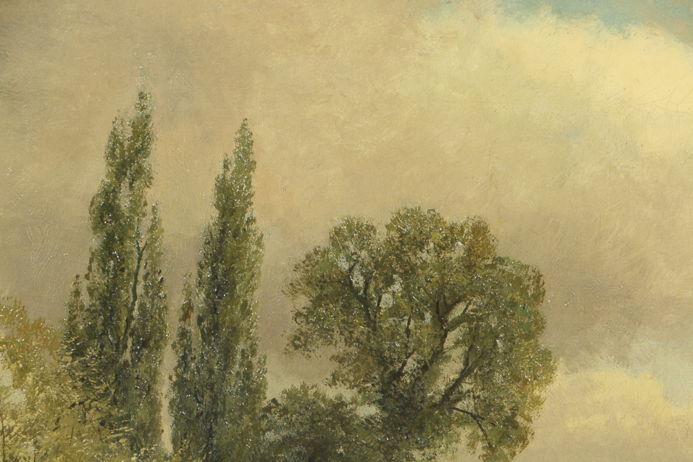 J. Kinard Oil Painting on Canvas Pastoral Landscape