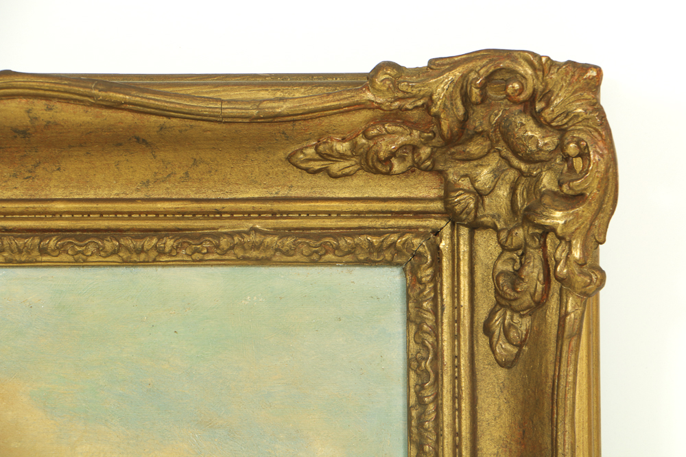 J. Kinard Oil Painting on Canvas Pastoral Landscape