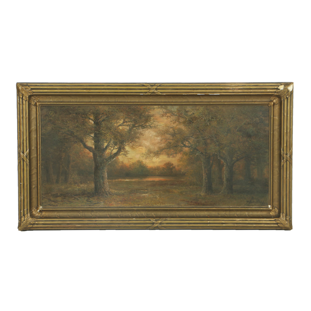 Henry Duessel Oil Painting on Canvas Tonalist Landscape