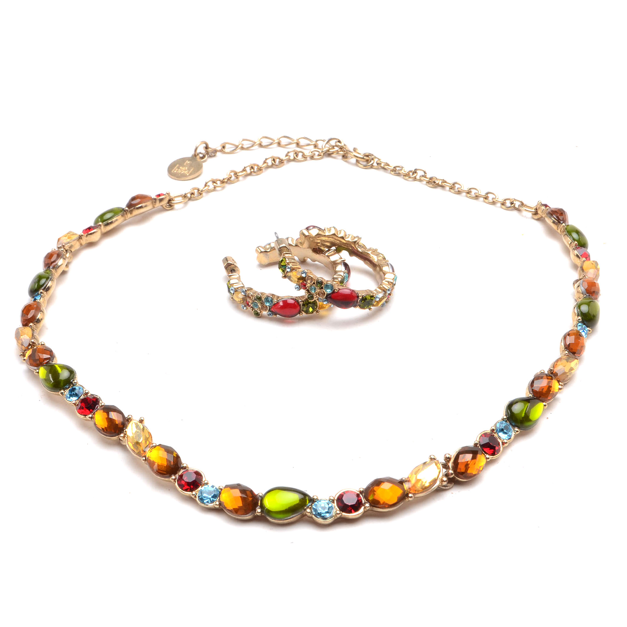 Liz Claiborne Costume Jewelry Necklace and Earrings Set