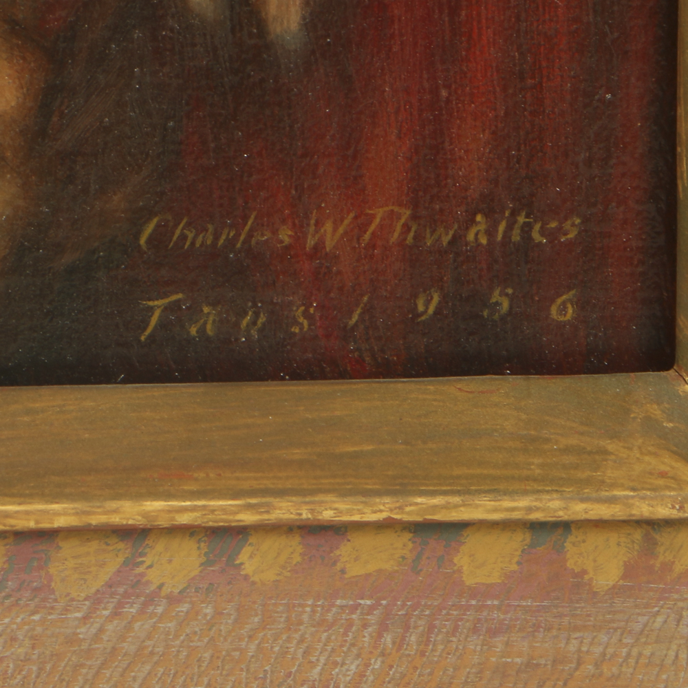 Charles Thwaites Oil Portrait on Board of a Woman