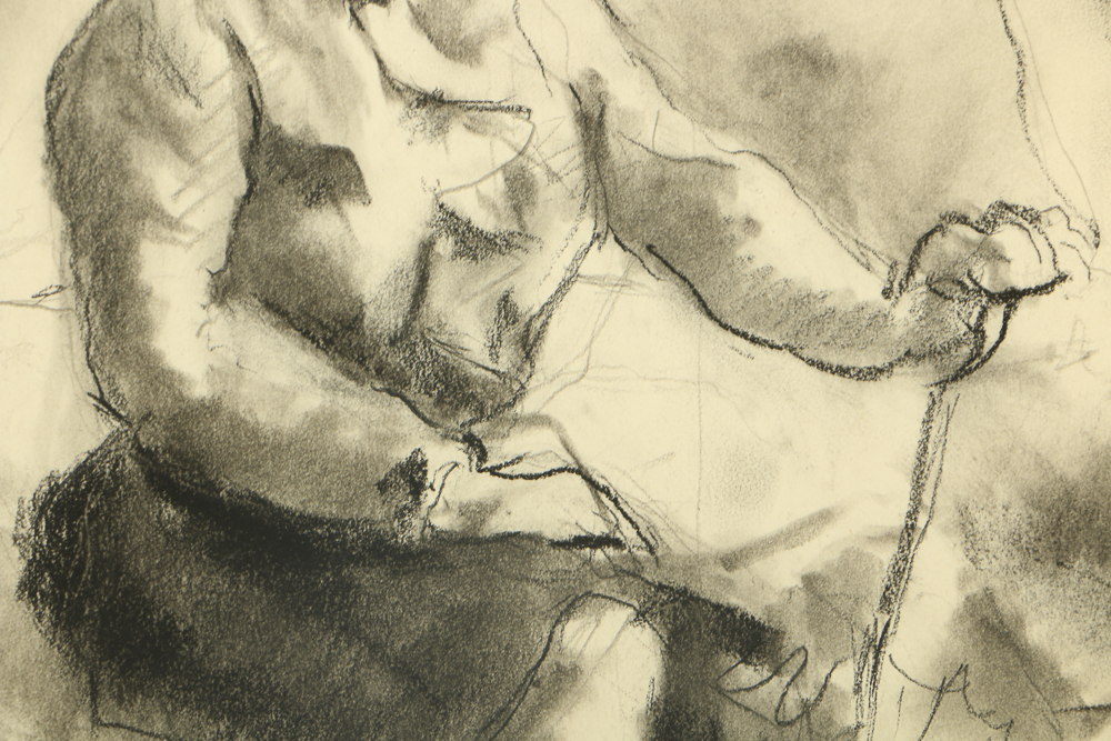 Edgar Yaeger Charcoal Drawing on Paper "Leona"