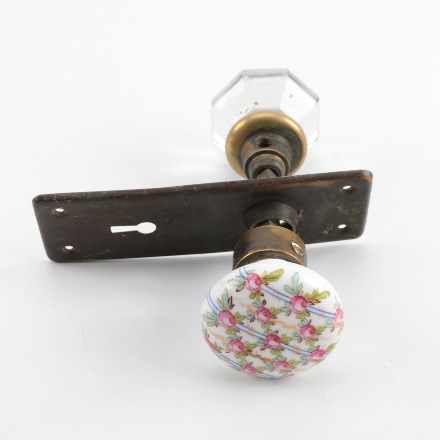 Vintage Glass and Porcelain Door Knobs