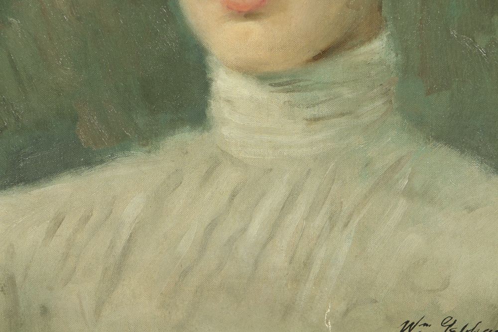 William Gebhardt Oil Portrait on Canvas Board of a Woman