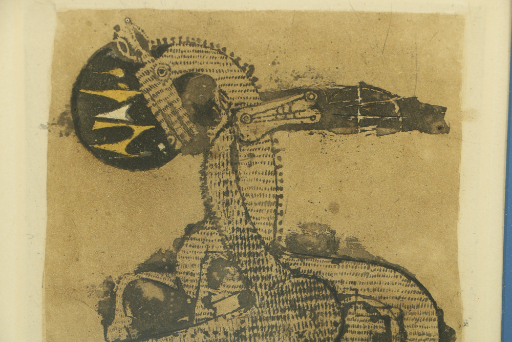 Johnny Friedlaender Signed Etching on Paper of Abstracted Horses