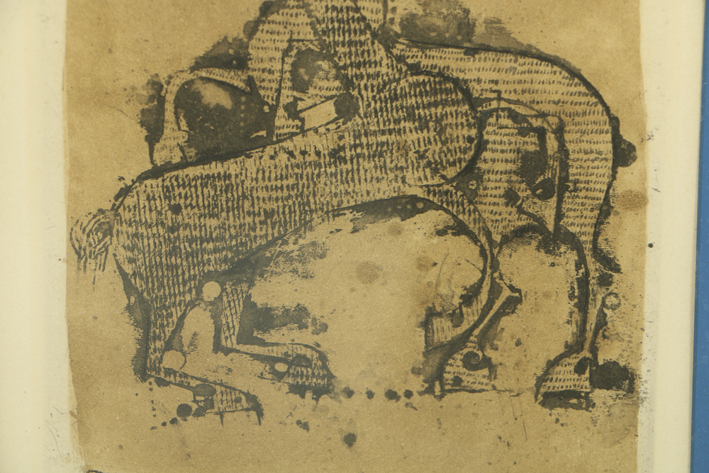 Johnny Friedlaender Signed Etching on Paper of Abstracted Horses