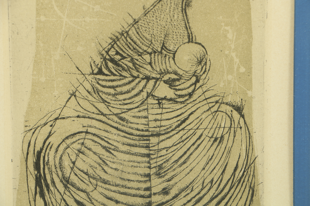 Johnny Friedlaender Signed Etching on Paper "Woman with Child"