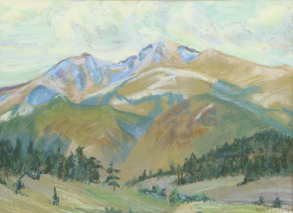 Stella Elmendorf Tylor Pastel Drawing on Paper Mountainous Landscape