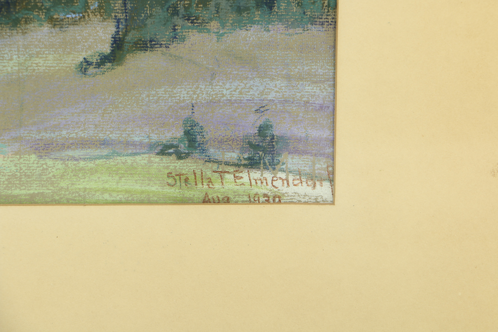 Stella Elmendorf Tylor Pastel Drawing on Paper Mountainous Landscape