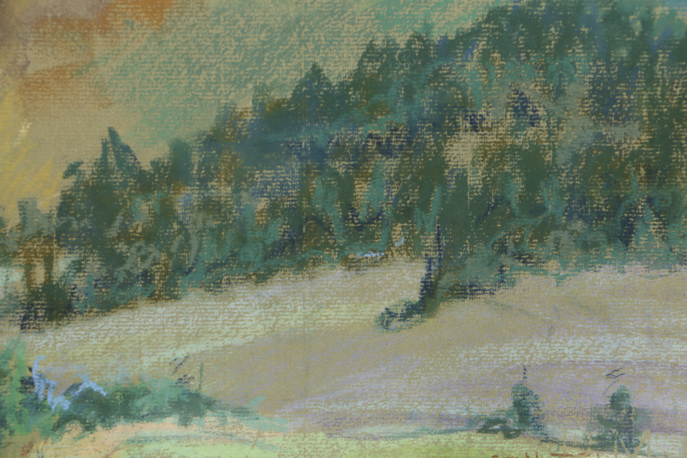 Stella Elmendorf Tylor Pastel Drawing on Paper Mountainous Landscape