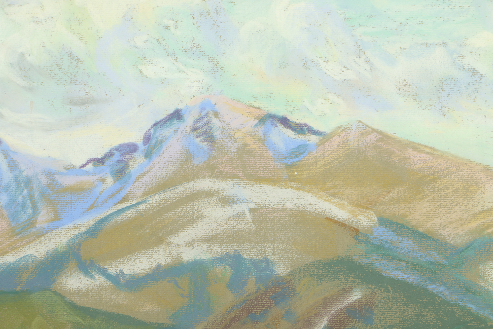 Stella Elmendorf Tylor Pastel Drawing on Paper Mountainous Landscape