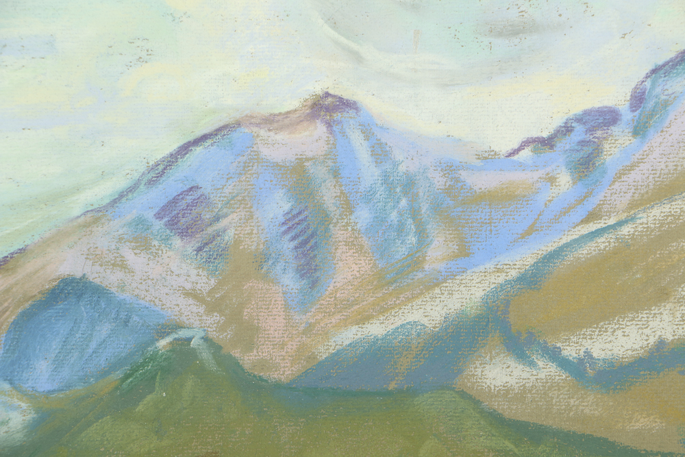 Stella Elmendorf Tylor Pastel Drawing on Paper Mountainous Landscape