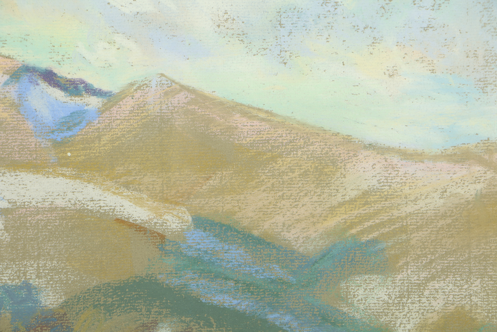 Stella Elmendorf Tylor Pastel Drawing on Paper Mountainous Landscape