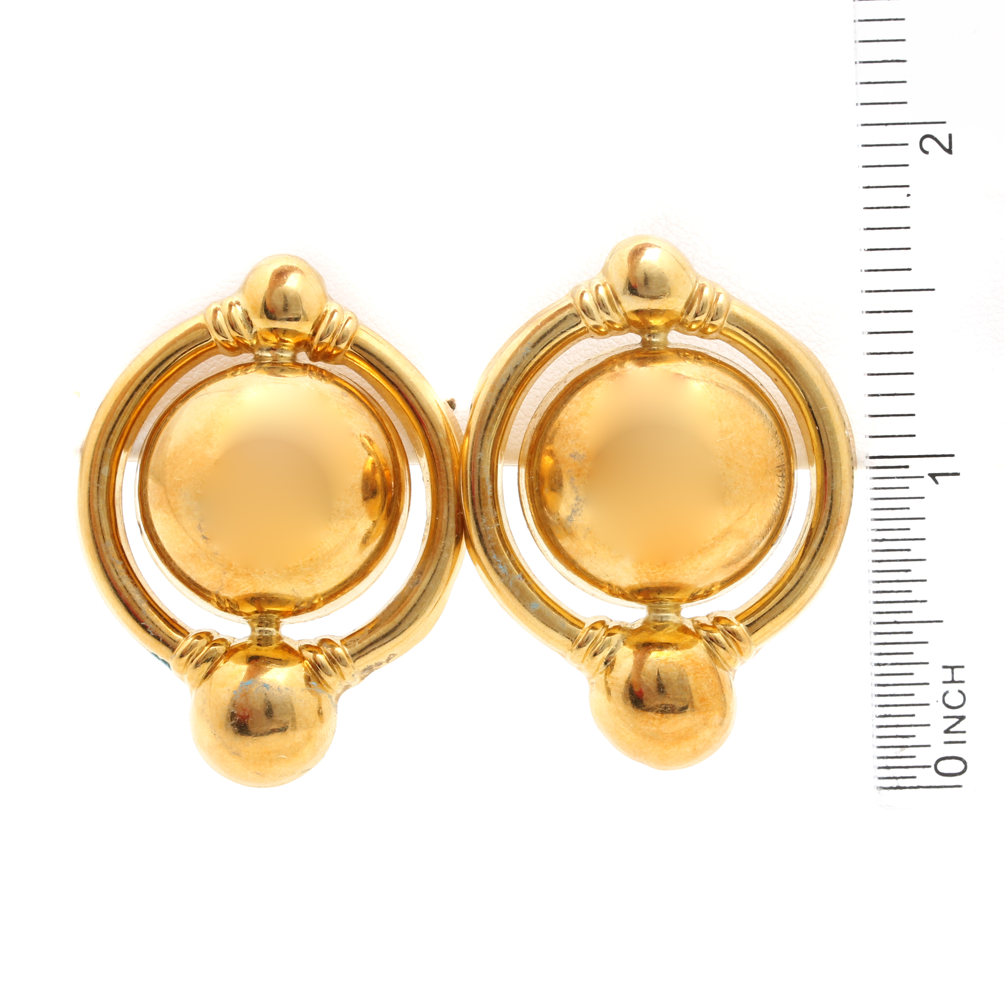 18K Yellow Gold Door Knocker Earrings