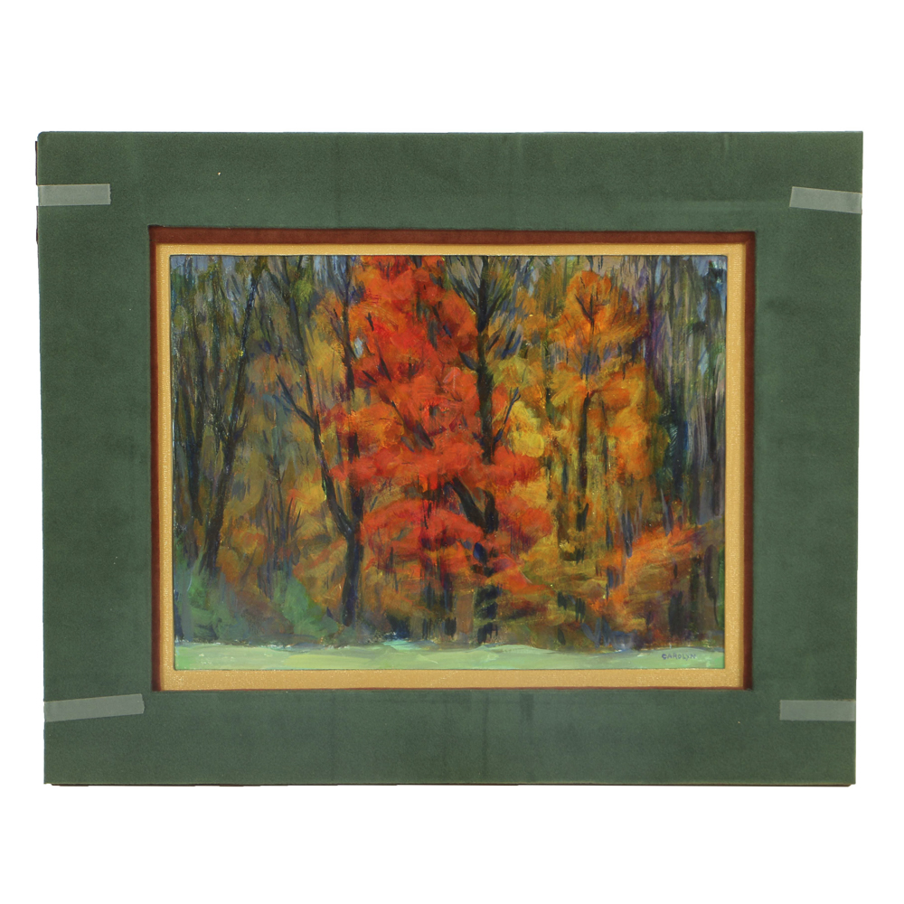 Carolyn Zimmerman Acrylic Painting on Board "Autumn Blaze"