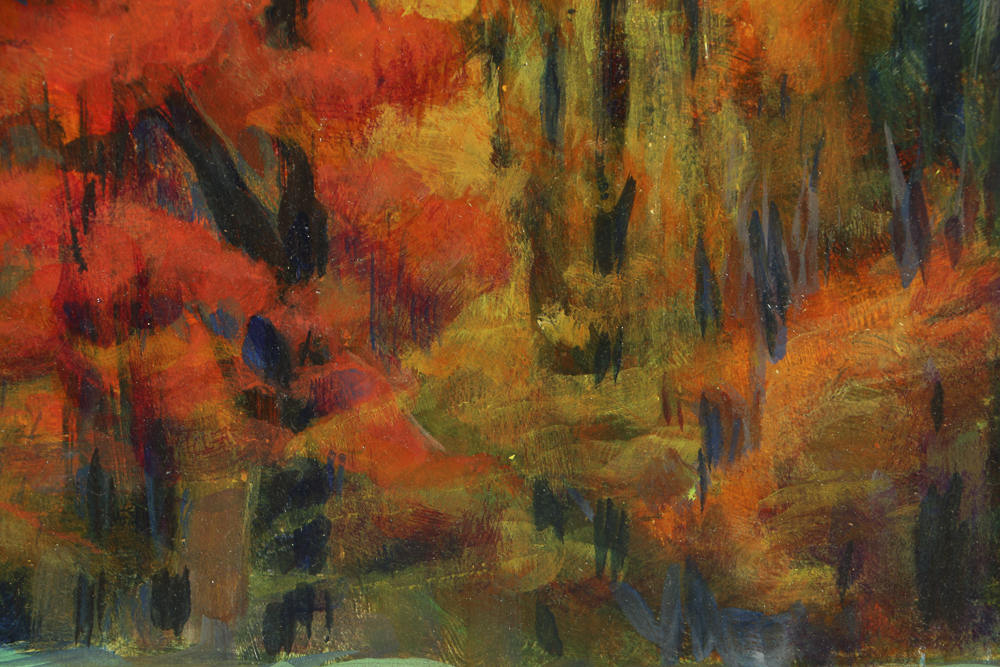 Carolyn Zimmerman Acrylic Painting on Board "Autumn Blaze"