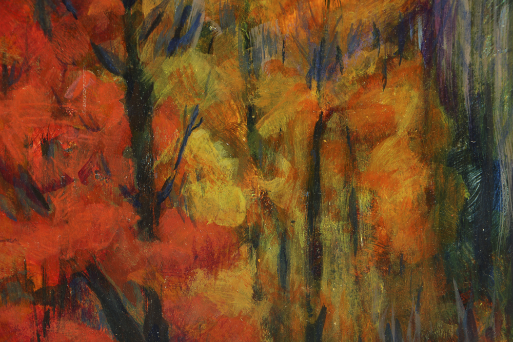 Carolyn Zimmerman Acrylic Painting on Board "Autumn Blaze"