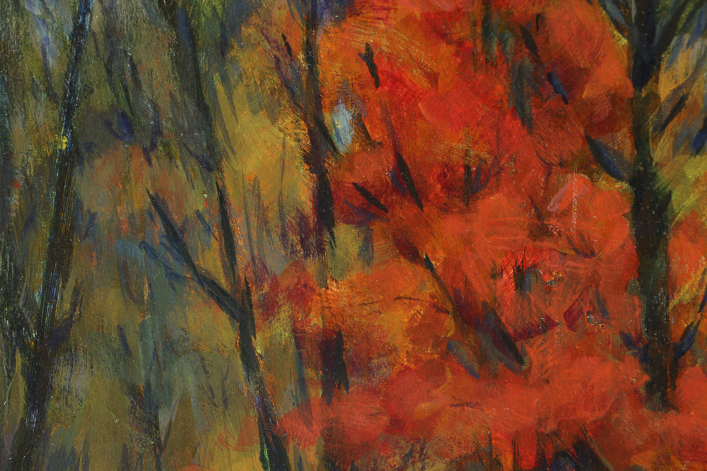 Carolyn Zimmerman Acrylic Painting on Board "Autumn Blaze"