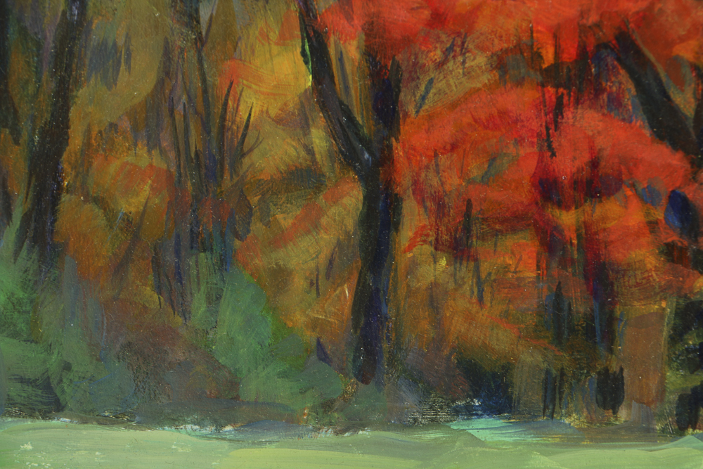 Carolyn Zimmerman Acrylic Painting on Board "Autumn Blaze"