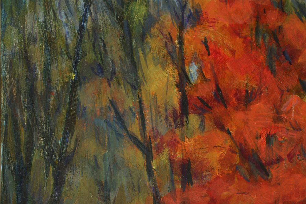 Carolyn Zimmerman Acrylic Painting on Board "Autumn Blaze"