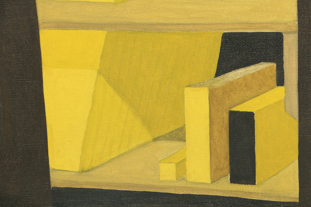 Robert Herrmann Oil Painting on Canvas "The Yellow Scene"