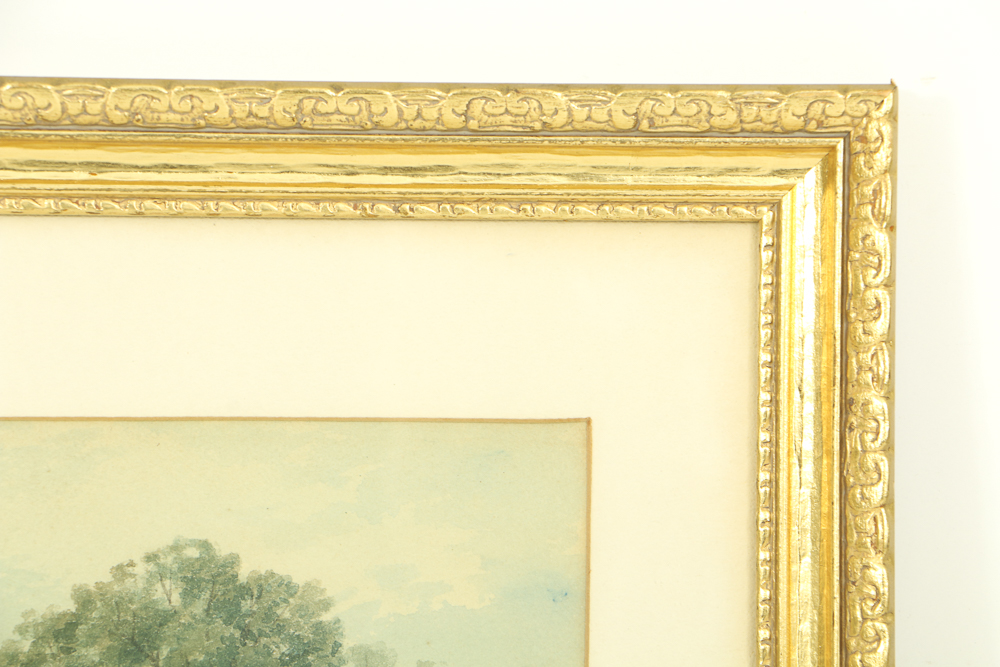 Granville Perkins Watercolor Painting on Paper Fishing Scene