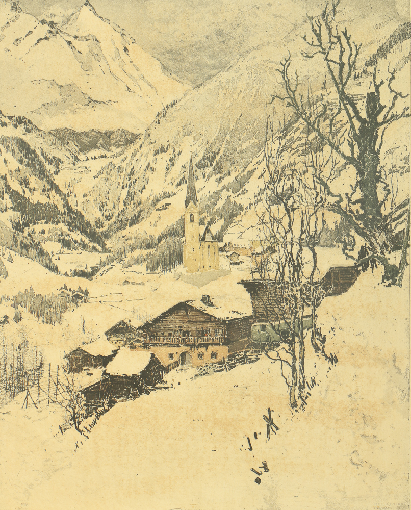 Luigi Kasimir Signed Color Etching "Heiligenblut"