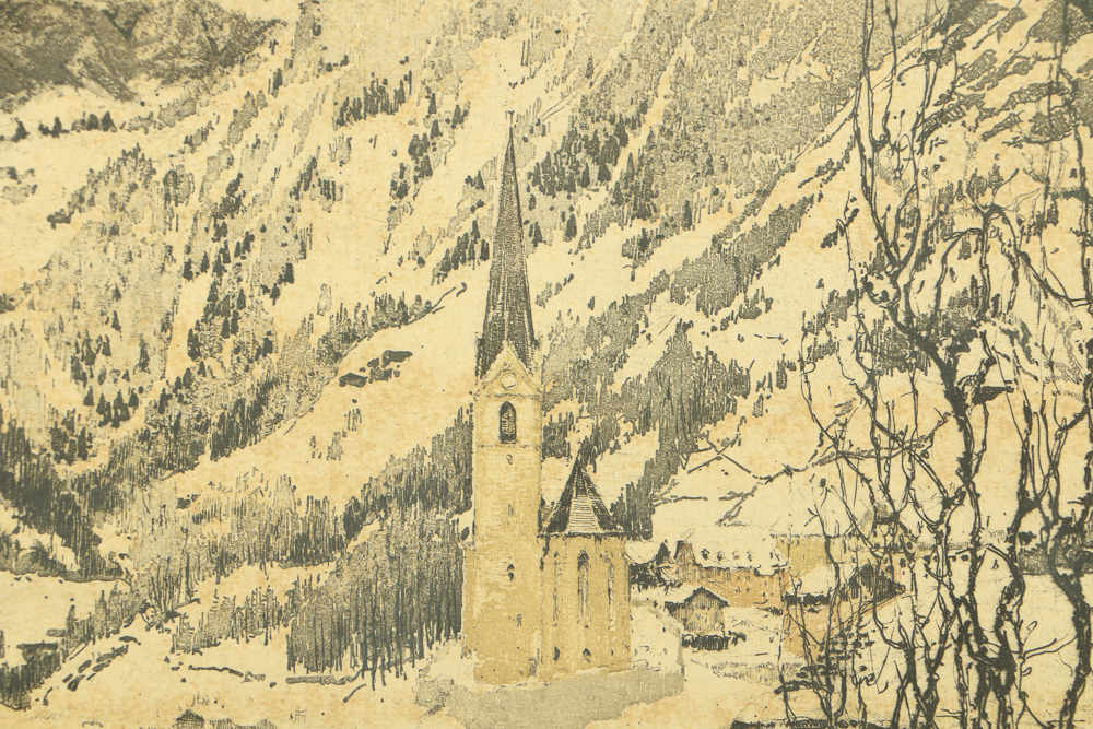 Luigi Kasimir Signed Color Etching "Heiligenblut"