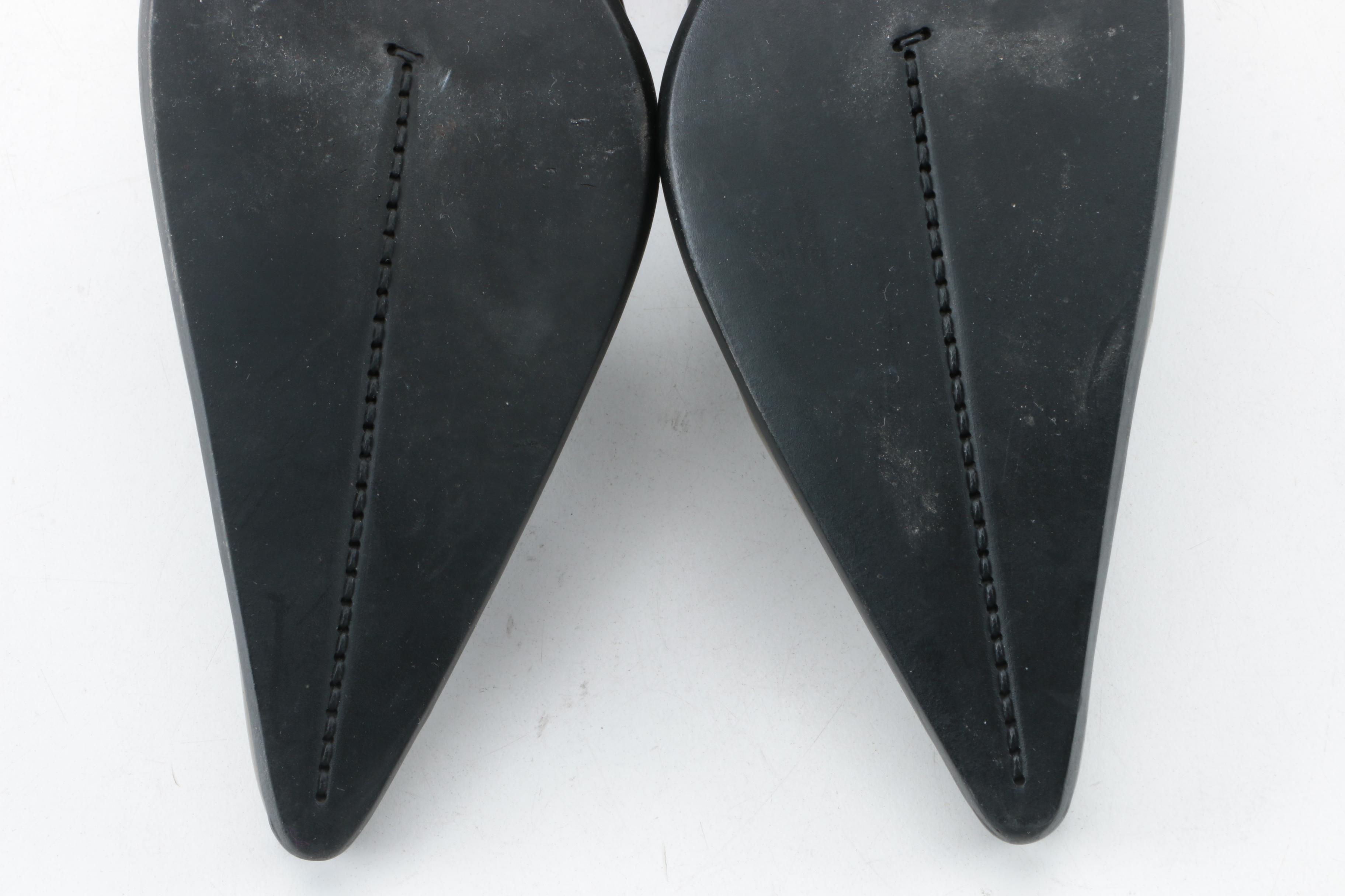 Prada Olive Green Patent Leather Pumps