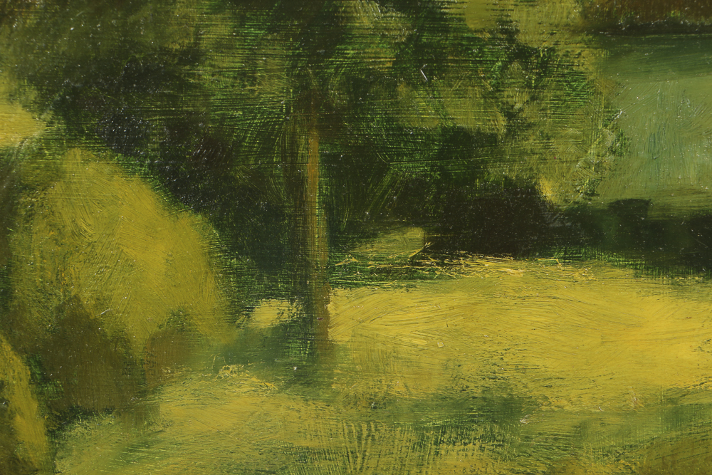 Edgar Hatten Oil Painting on Wood Board Abstracted Landscape