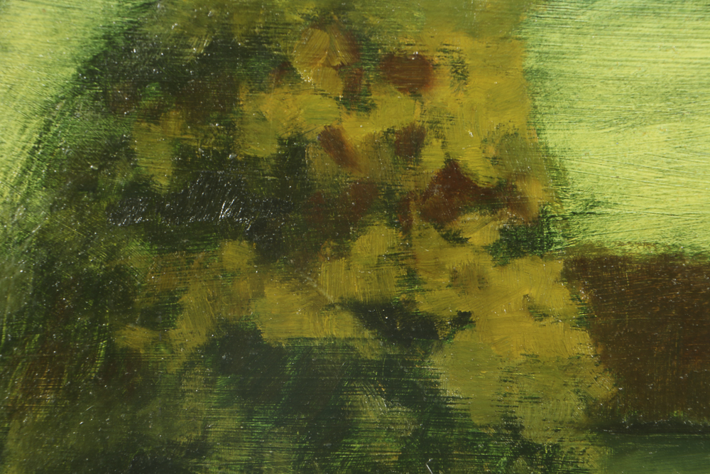 Edgar Hatten Oil Painting on Wood Board Abstracted Landscape