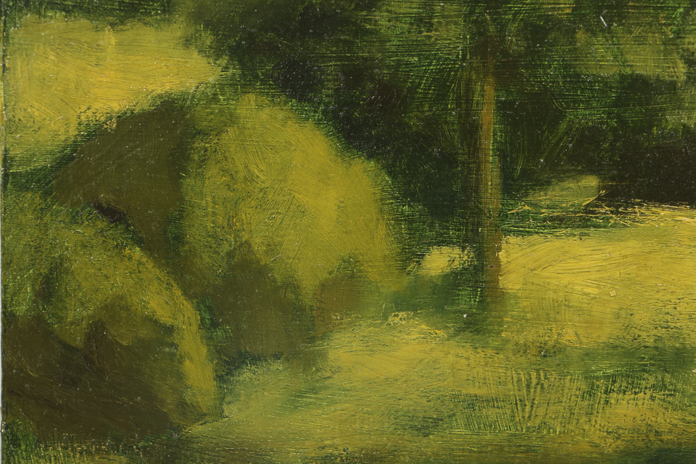 Edgar Hatten Oil Painting on Wood Board Abstracted Landscape