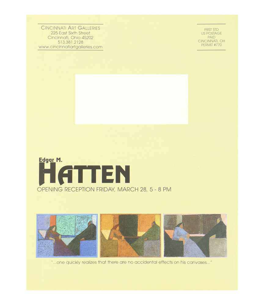 Edgar Hatten Oil Painting on Wood Board Abstracted Landscape