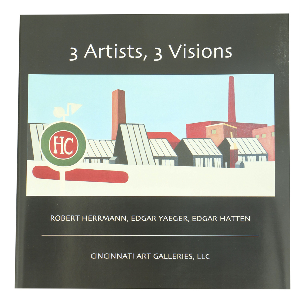 Edgar Hatten Oil Painting on Wood Board Abstracted Landscape